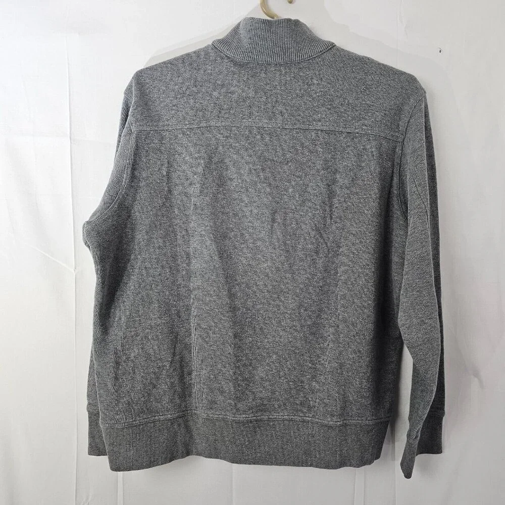 Eddie Bauer Sweater Mens XL Gray 1/4 Button Cotton Pullover Sweatshirt - Picture 2 of 12